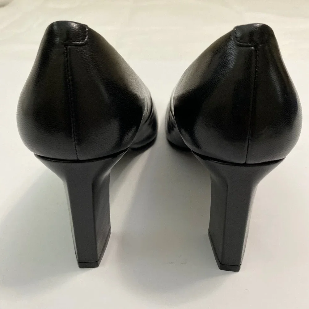 SRO Block Heel Pumps Womens 7 Black 90s Vintage Square Toe Corporate  Shoes